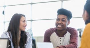Teens studying together
