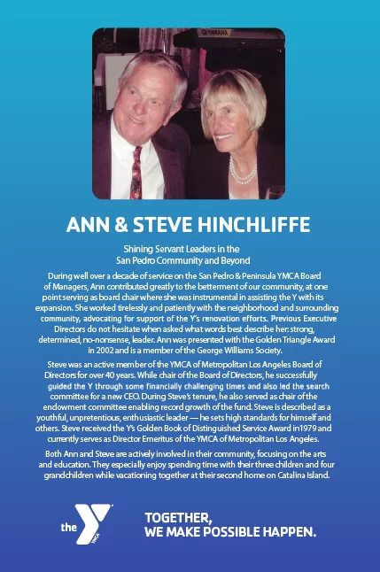 Ann & Steve Hinchliffe San Pedro & Peninsula YMCA